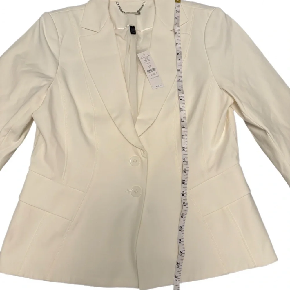 White House Black Market Ivory Tailored Stretch Blazer Jacket NWT Size 14 - Picture 4 of 10